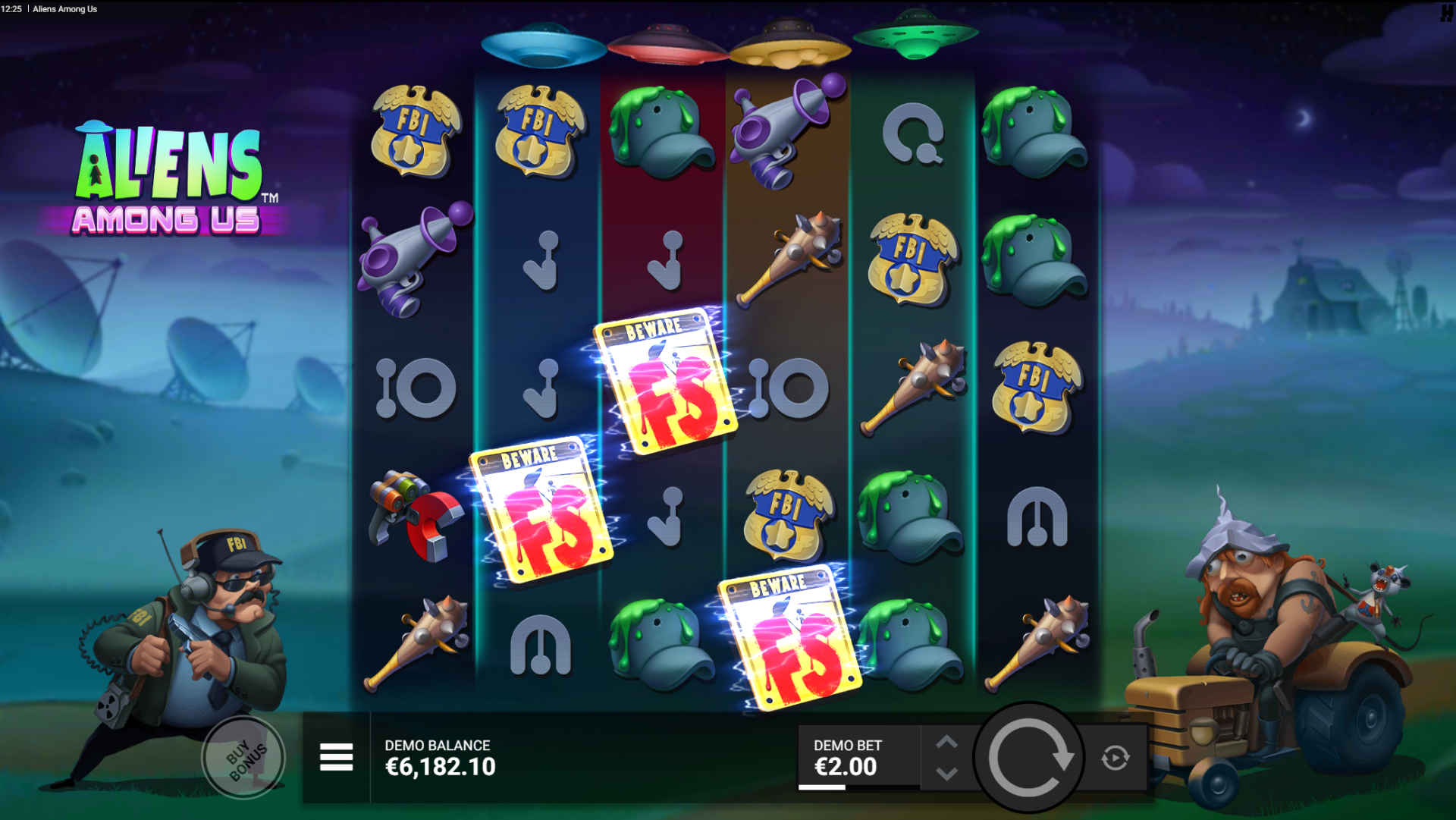 Aliens Among Us 3 scatter trigger for Beam Me Up free spins