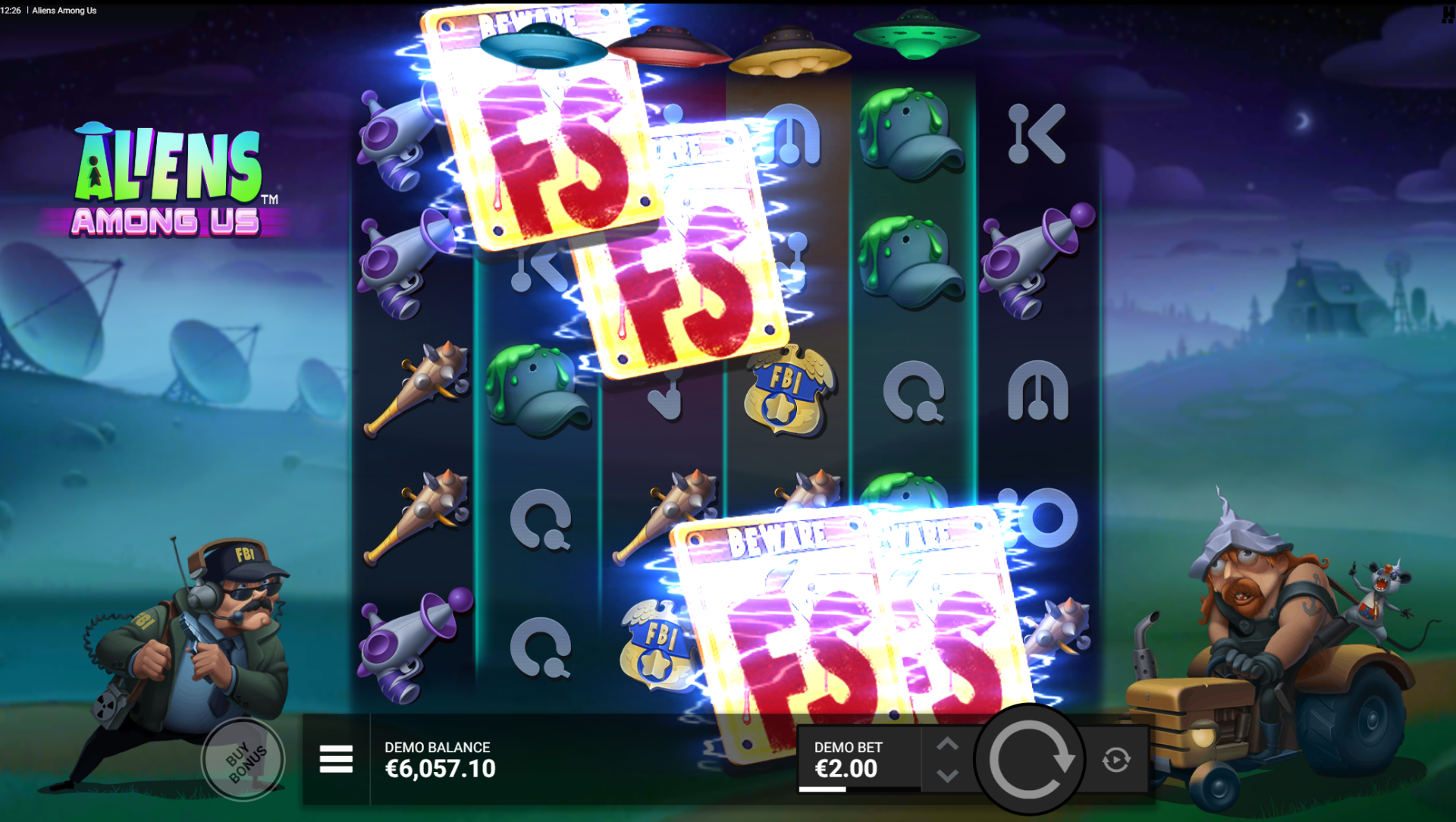 Aliens Among Us 4 scatter trigger for Farmageddon bonus