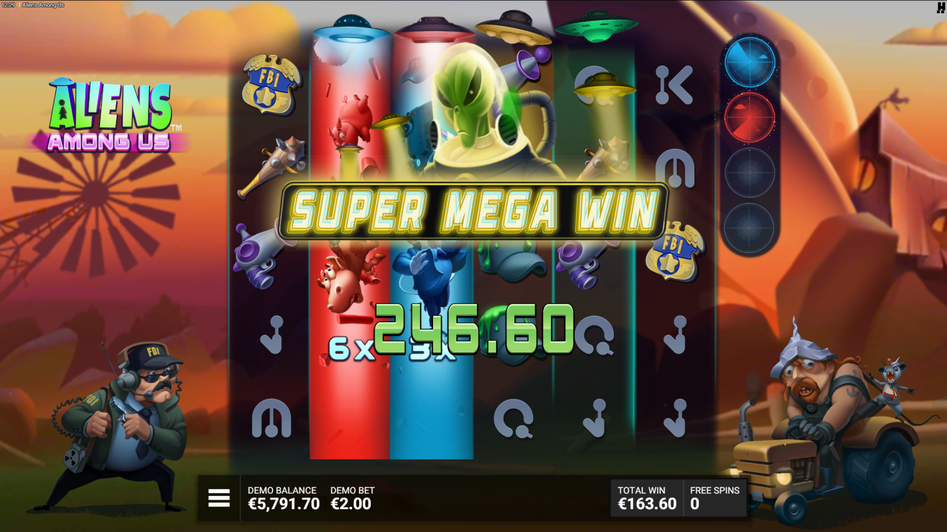 Aliens Among Us Farmageddon bonus win