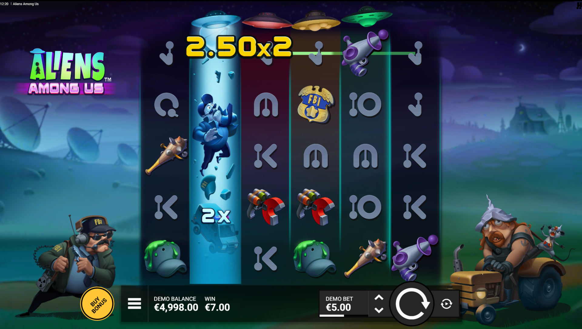 Aliens Among Us wild multiplier Alien symbols on the reels