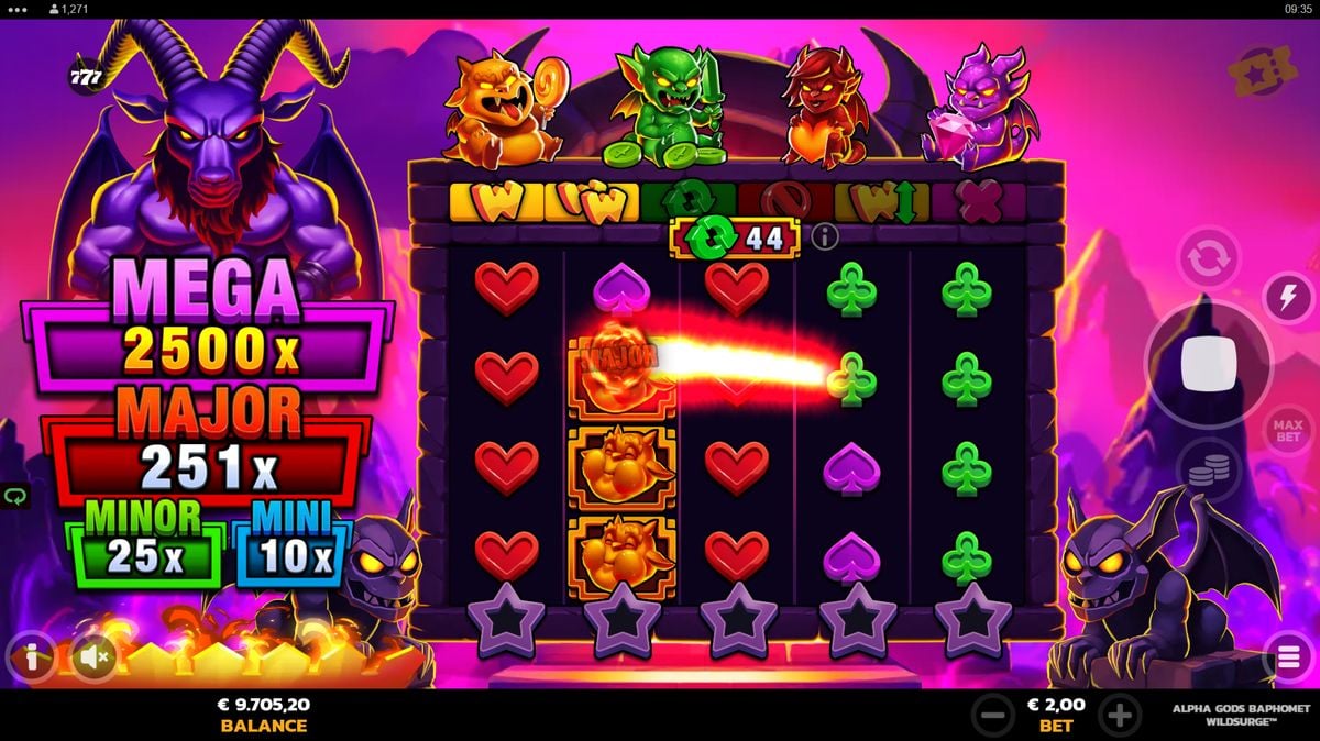 Alpha Gods Baphomet WildSurge - Jackpot Build Feature