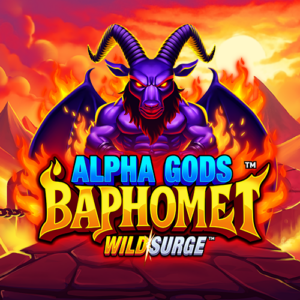 Alpha Gods Baphomet Wildsurge slot game logo