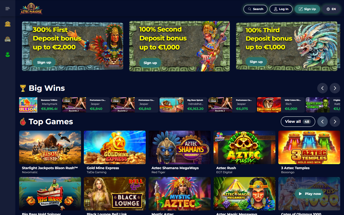 Aztec Paradise Homepage