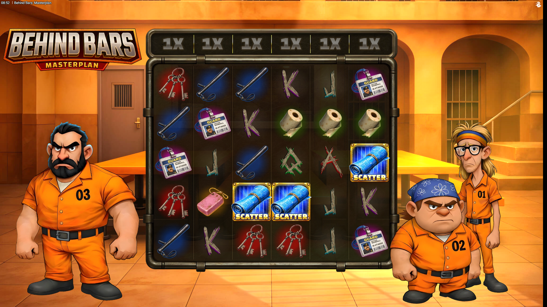 Behind Bars Masterplan free spins trigger with 3 scatter symbols landing