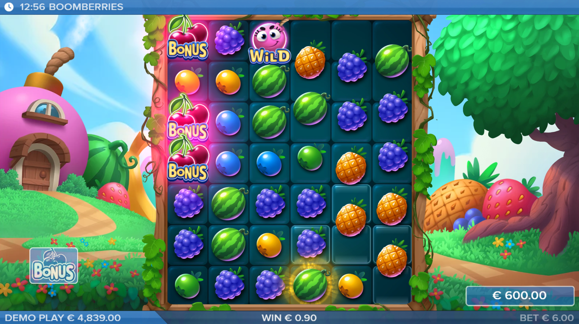 Boomberries slot Bonus Game feature screenshot