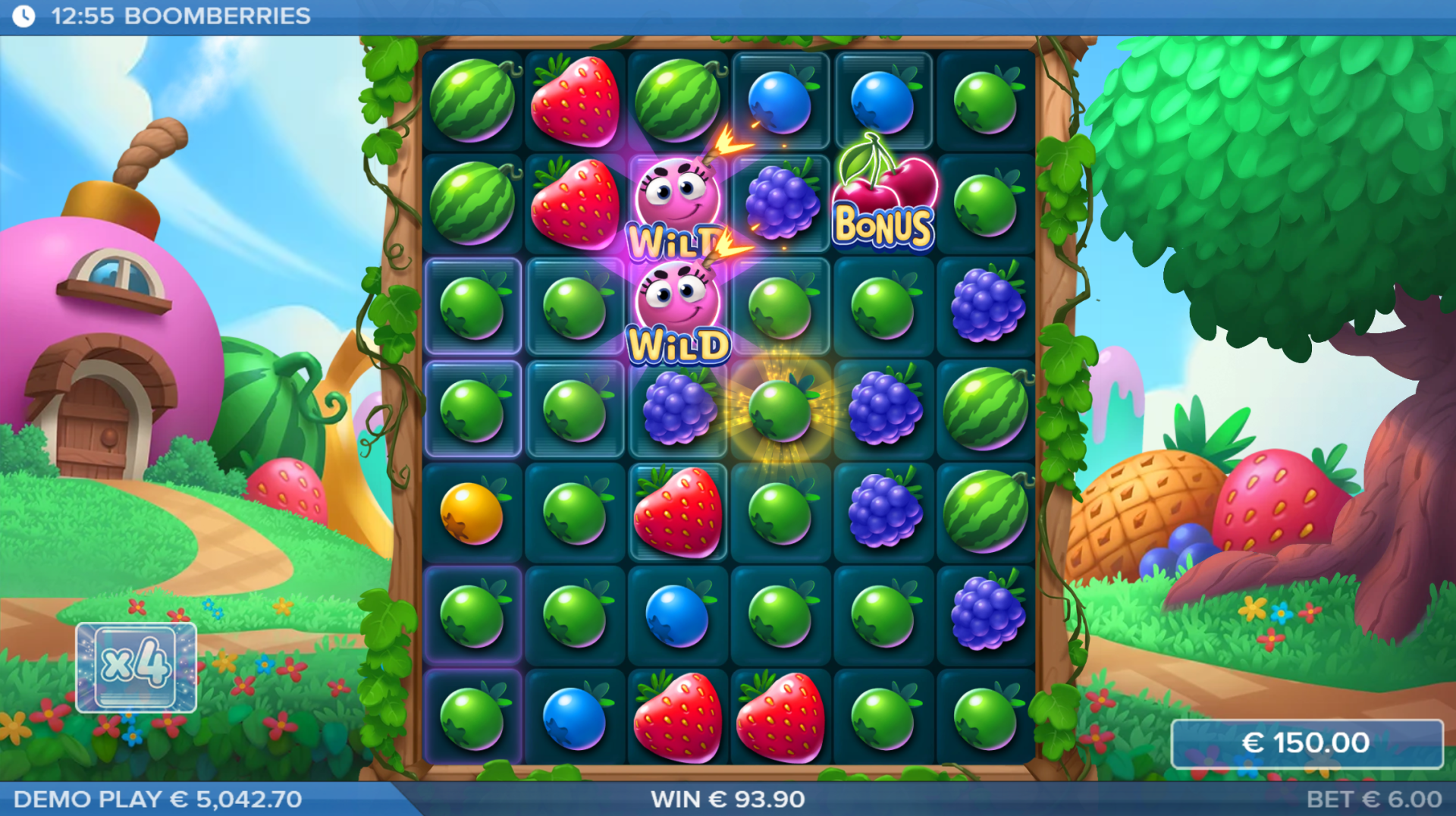 Boomberries slot Wild Symbols in action