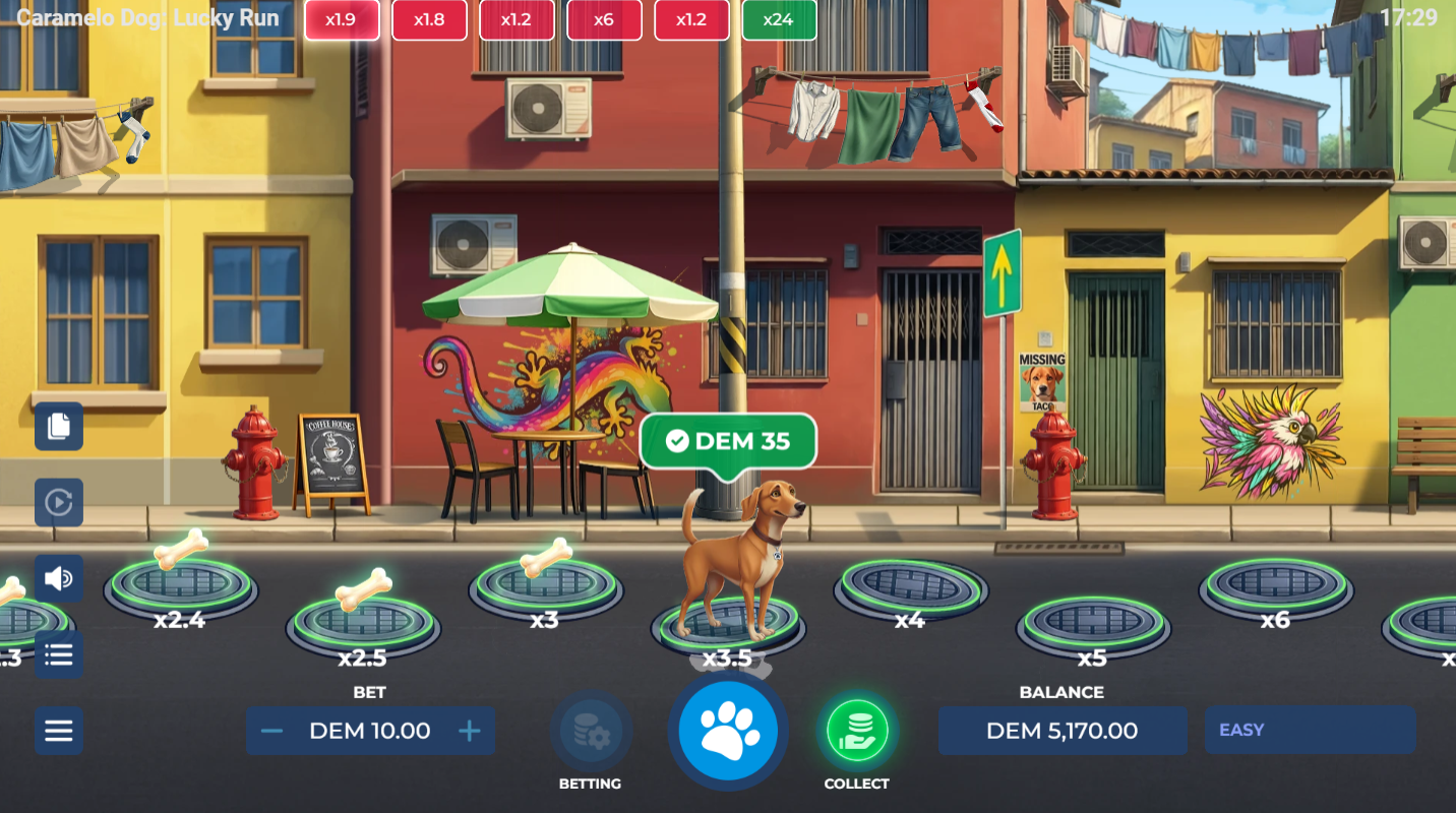 Caramelo Dog Lucky Run Easy Level gameplay