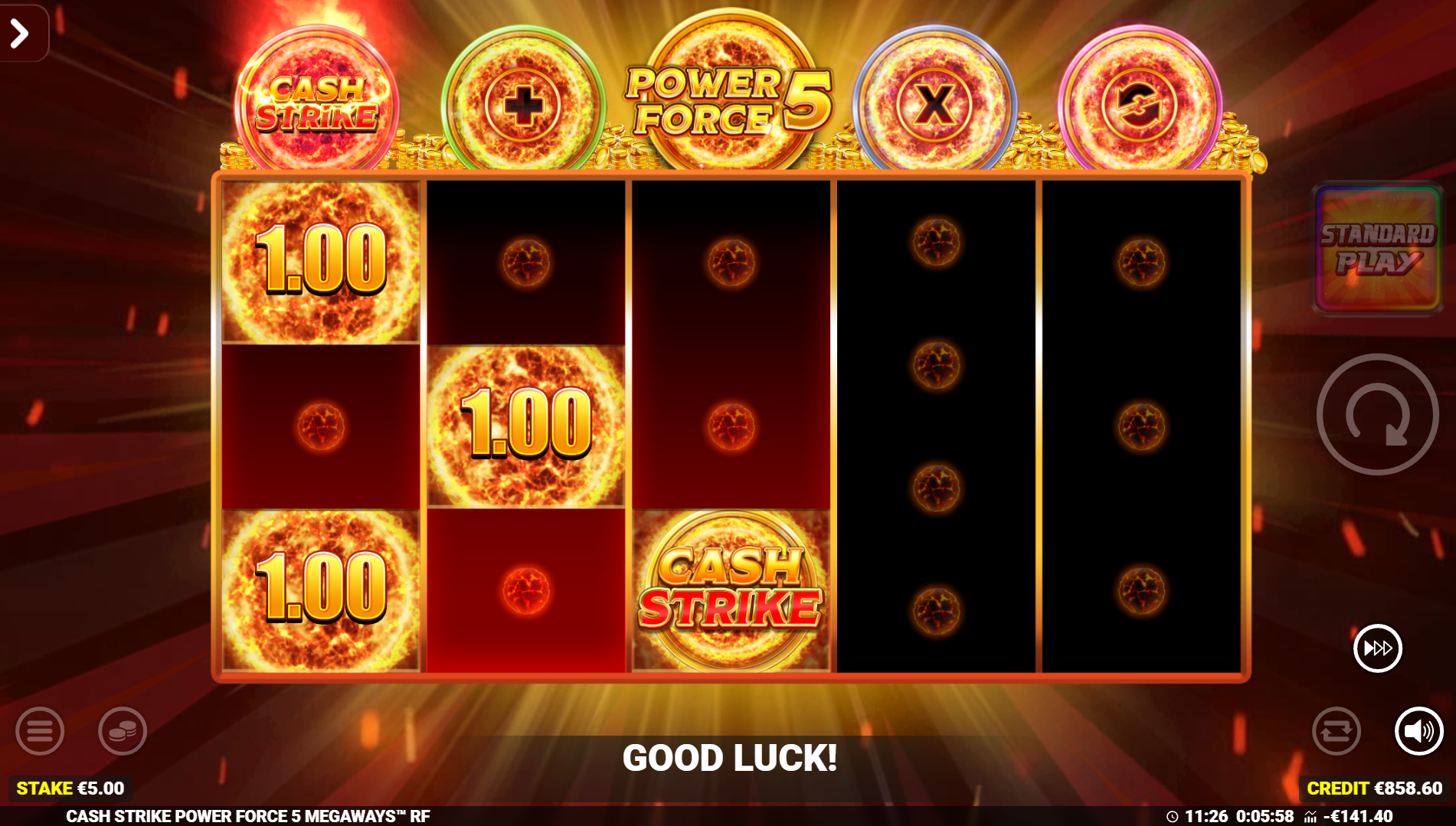 Cash Strike Power Force 5 Megaways bonus trigger