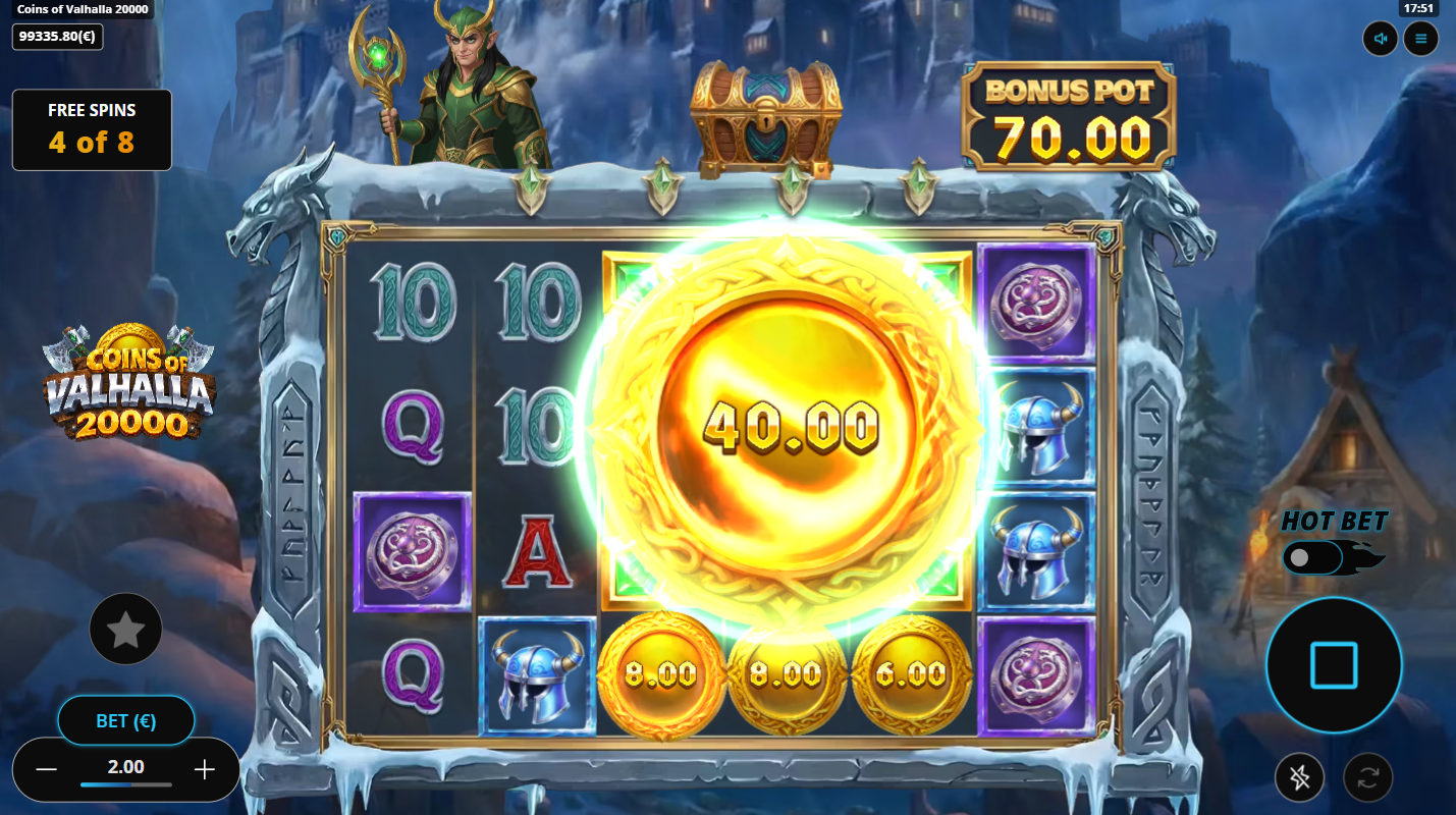 Coins of Valhalla 20000 Random Wheel of Valhalla bonus buy feature at 80x bet