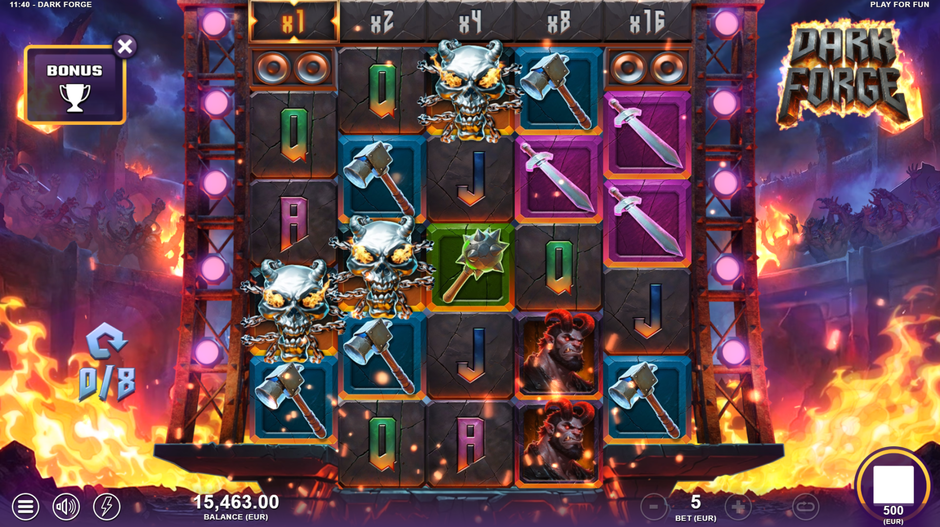 Dark Forge Standard Free Spins bonus feature