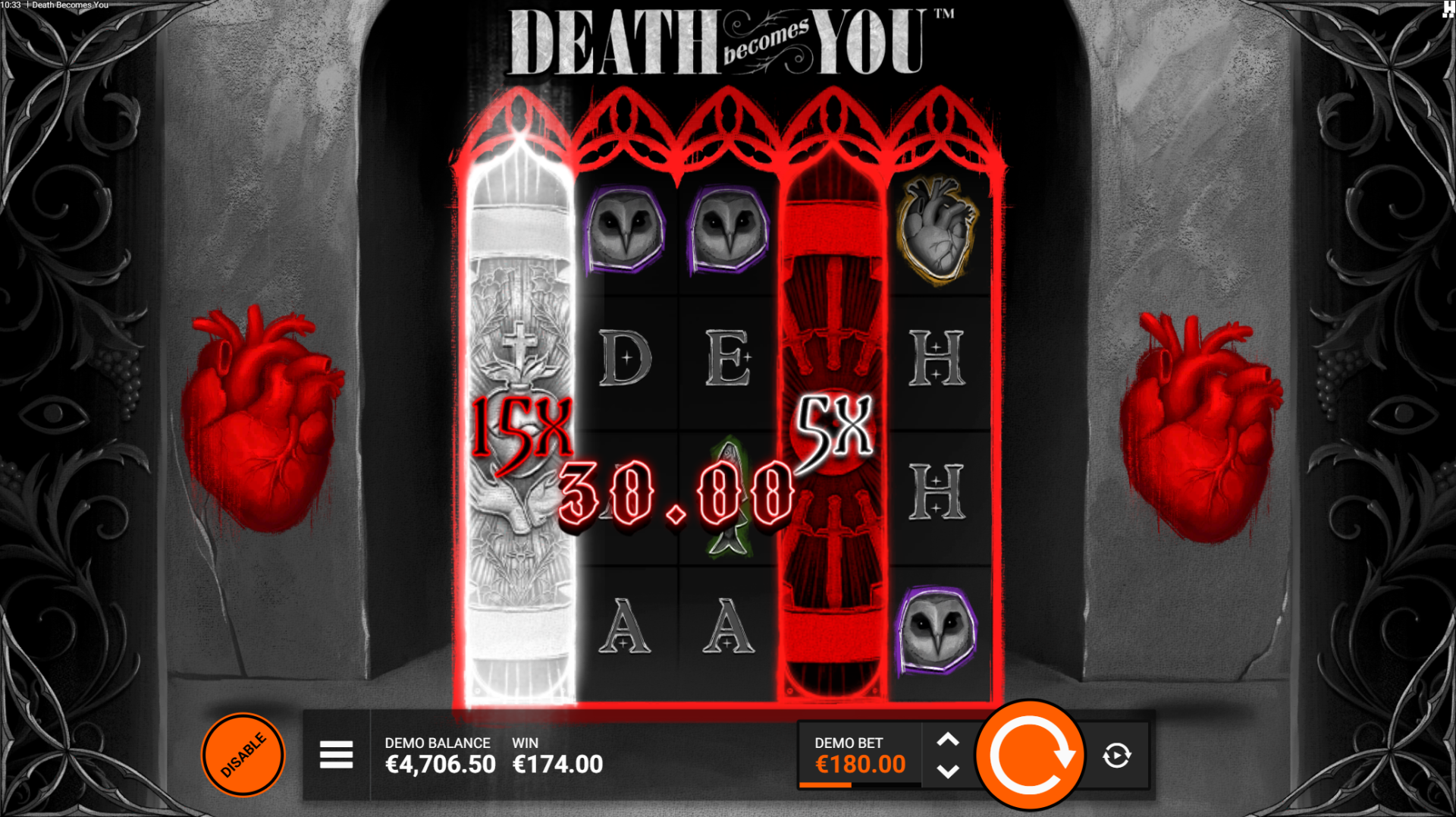 Death Becomes You Death Row feature spins screenshot