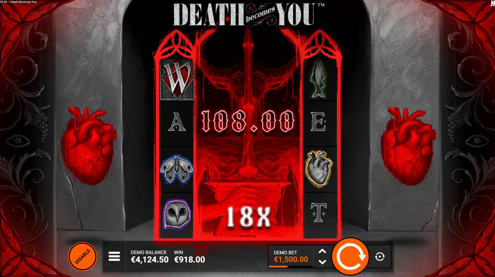 Death Becomes You Duel with Death feature spins screenshot