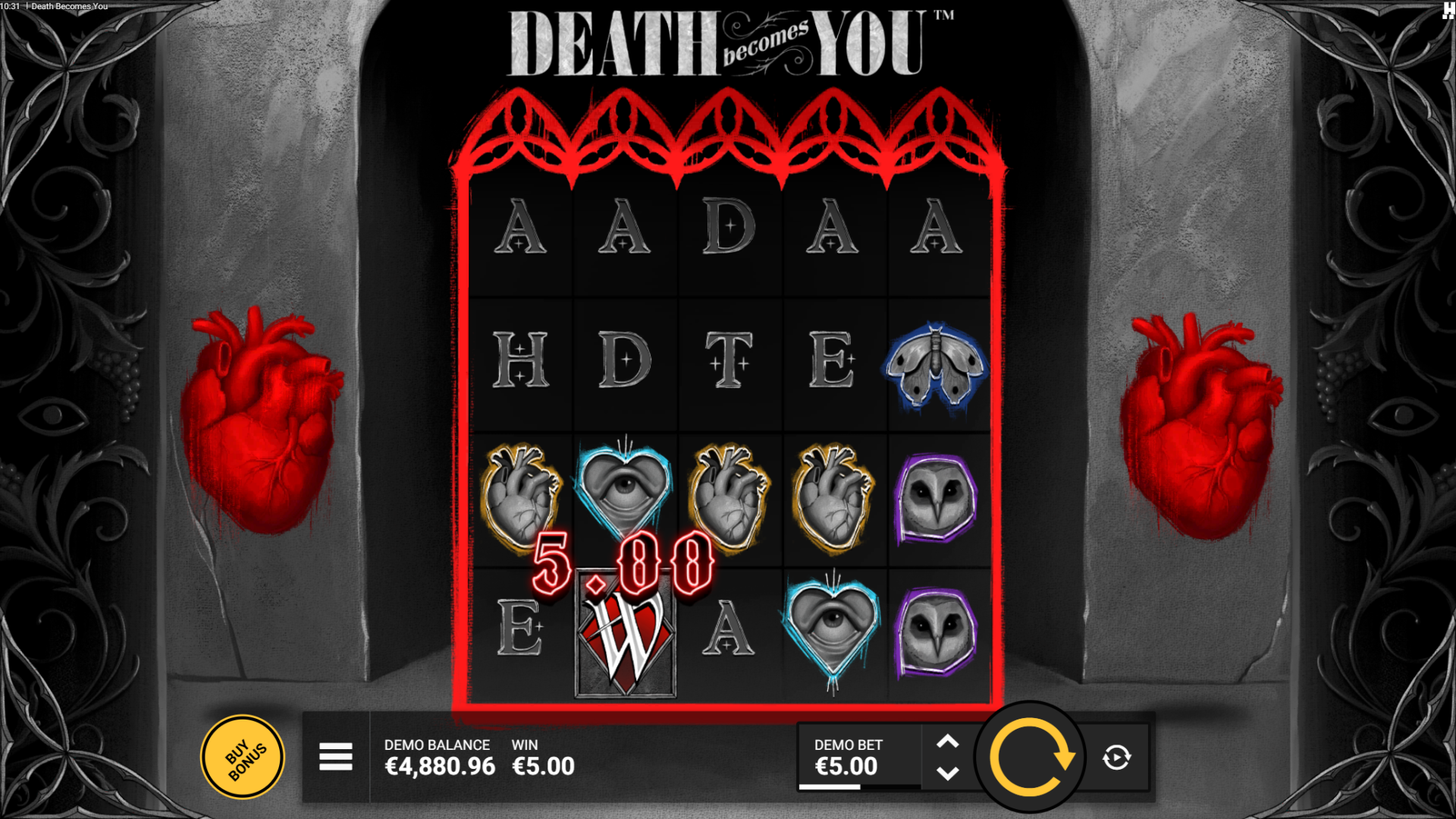 Death Becomes You wilds on the reels screenshot