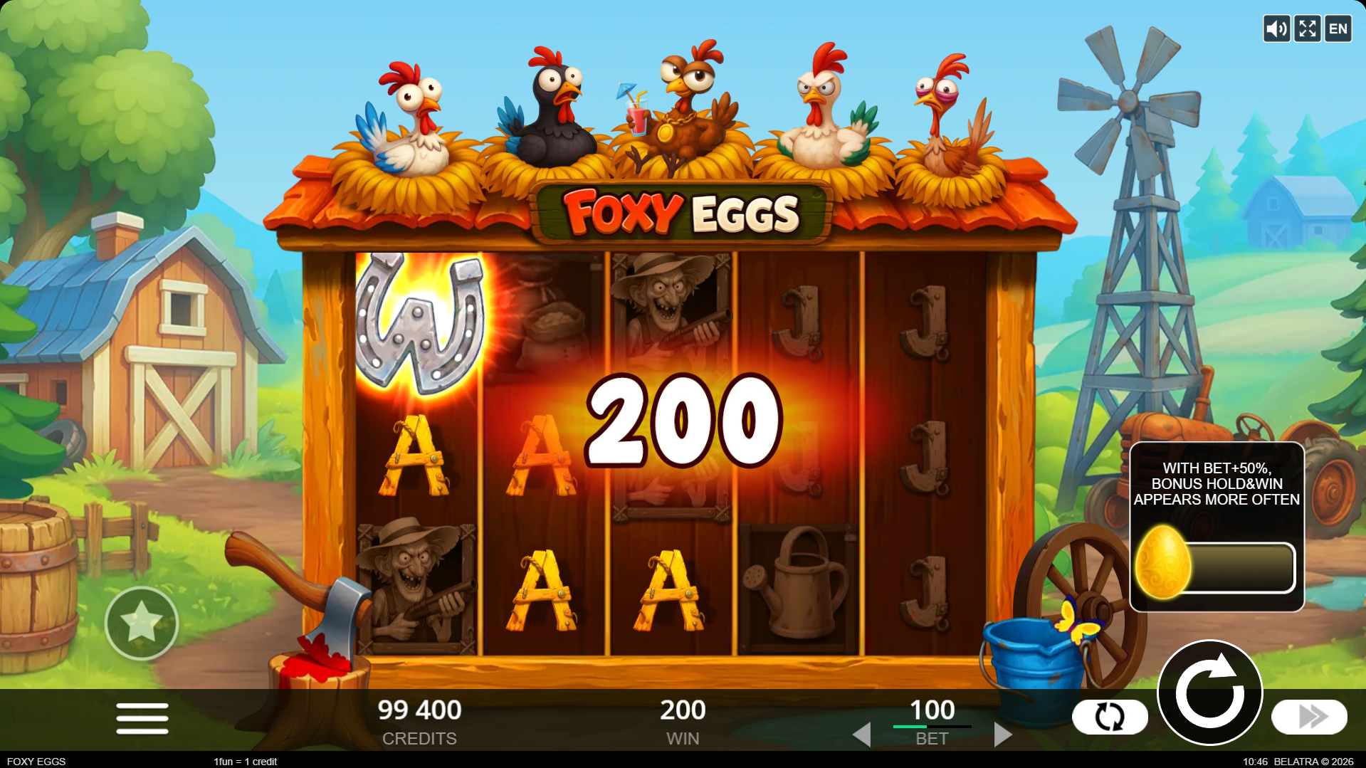 Foxy Eggs payline diagram showing all 10 fixed paylines on the 5x3 grid
