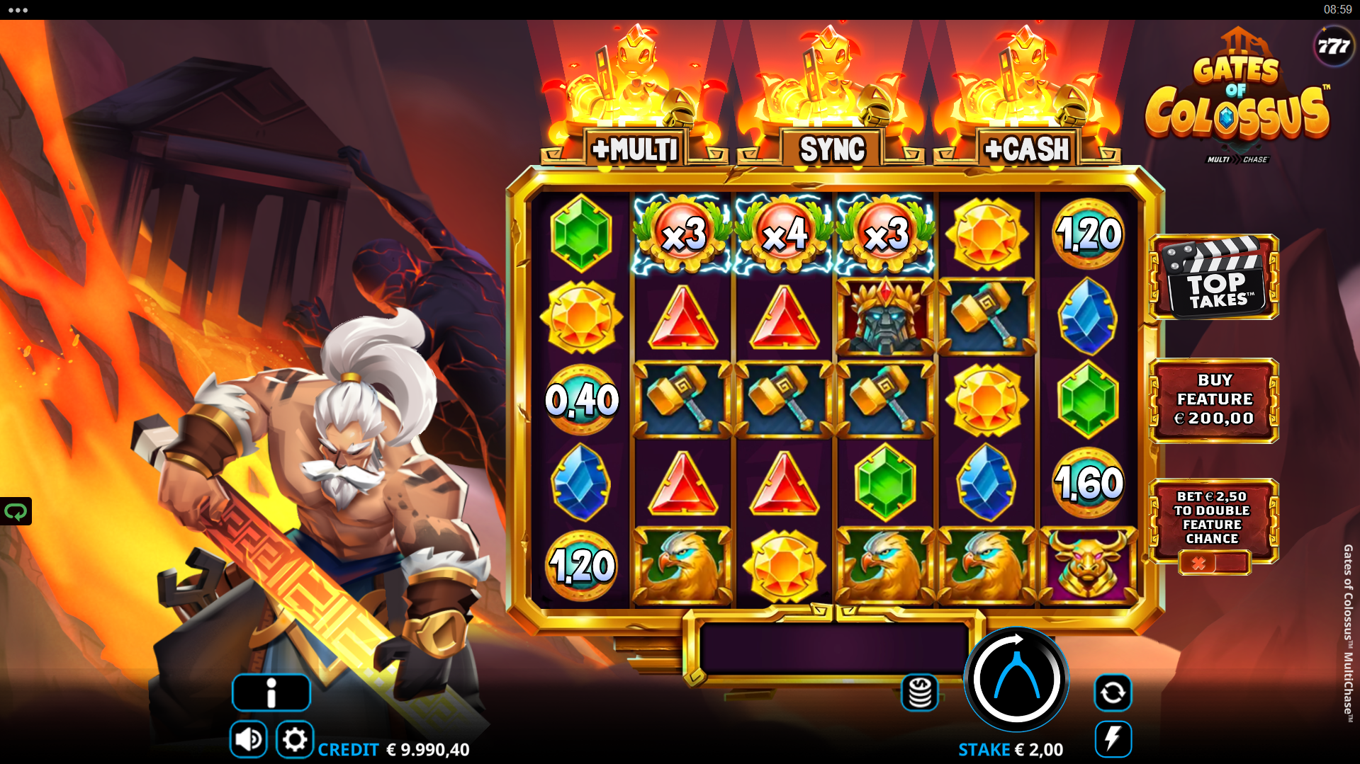 Gates of Colossus MultiChase MultiChase multiplier feature active