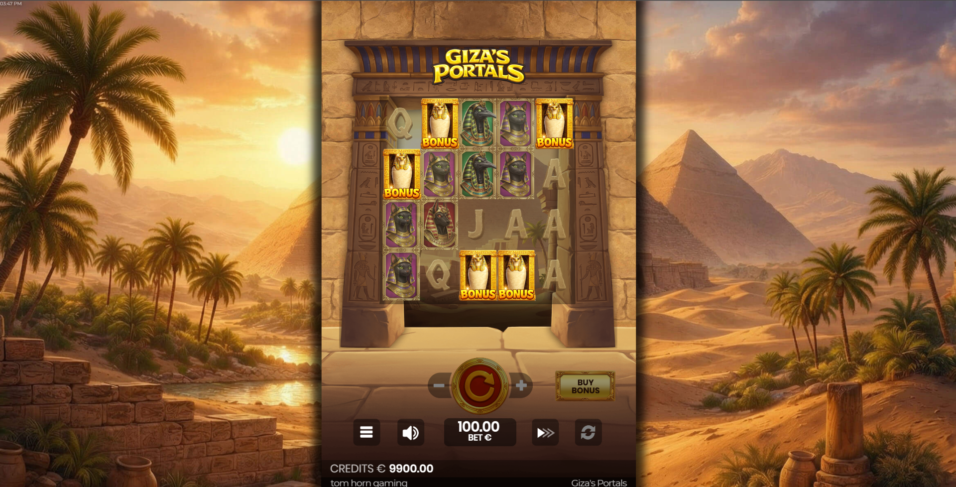 Giza's Portals 5 scatter bonus round screenshot