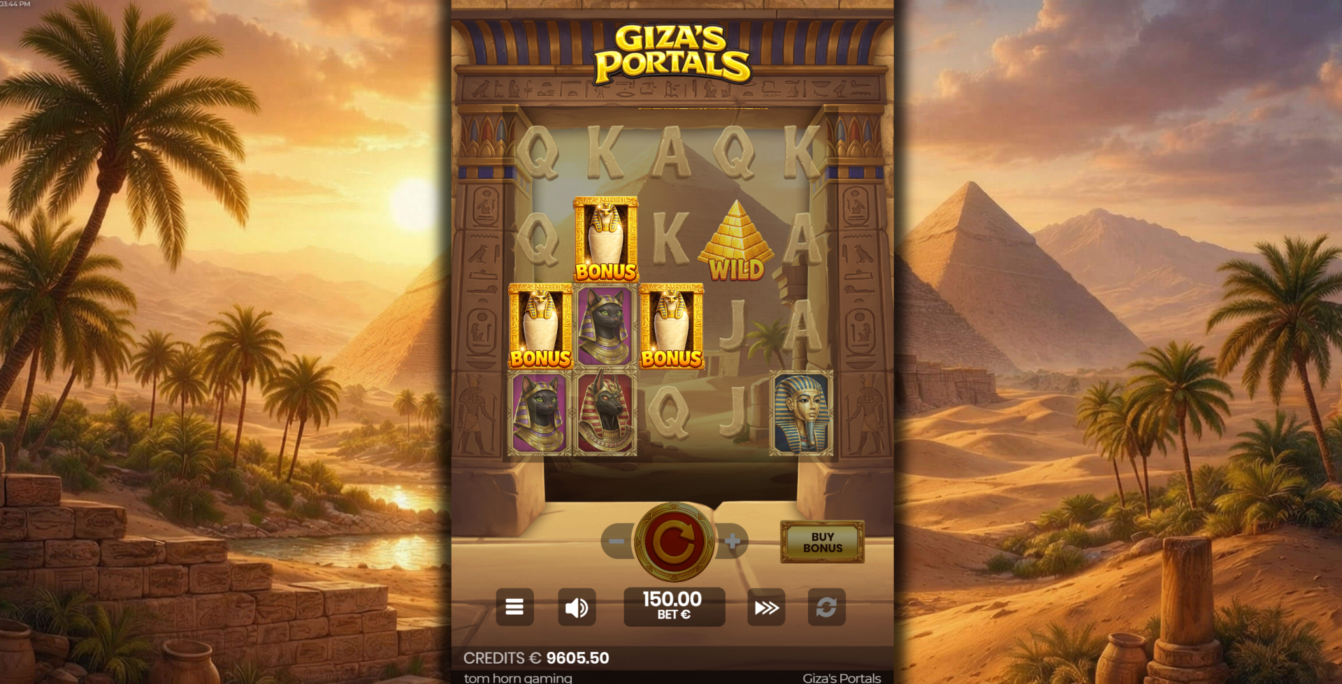 Giza's Portals scatter symbols on the reels