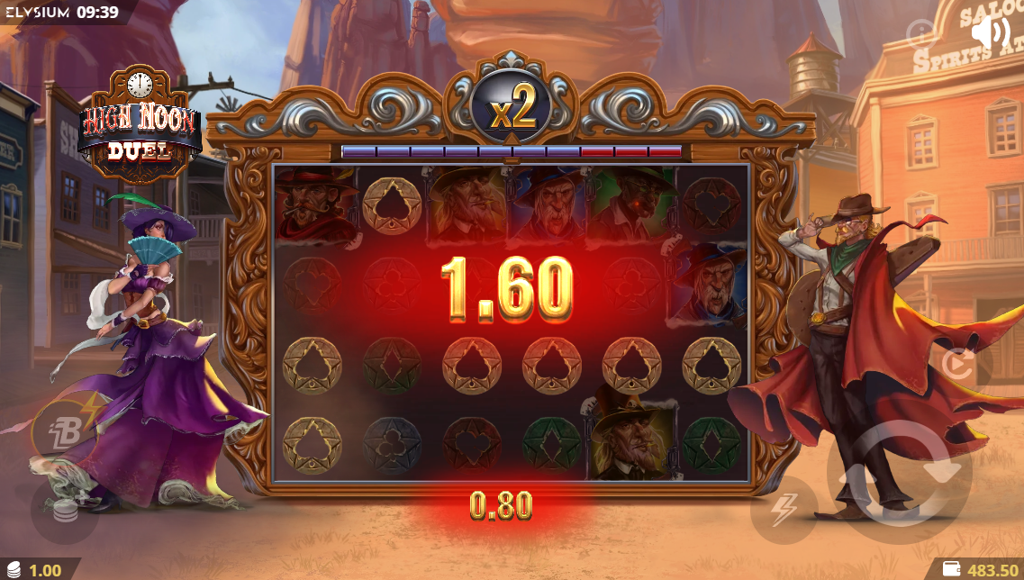 High Noon Duel Increasing Win Multiplier feature in action
