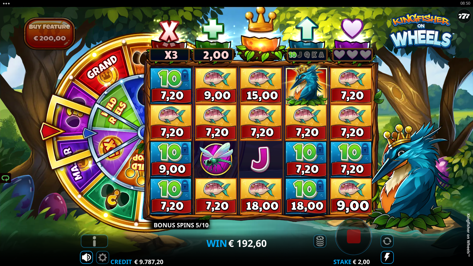 Kingfisher on Wheels Free Spins Play