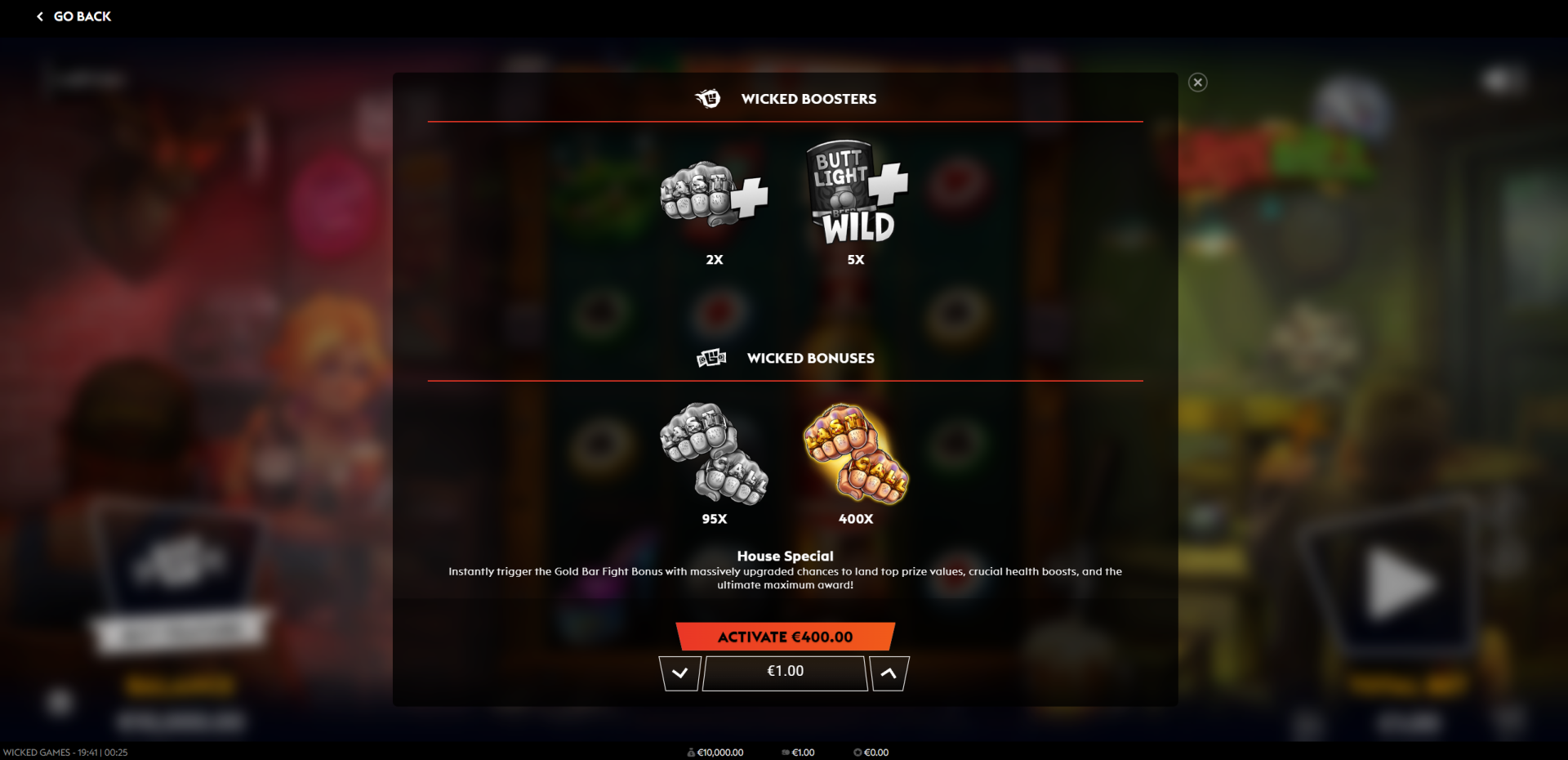 Last Call slot Bonus Buy options screen