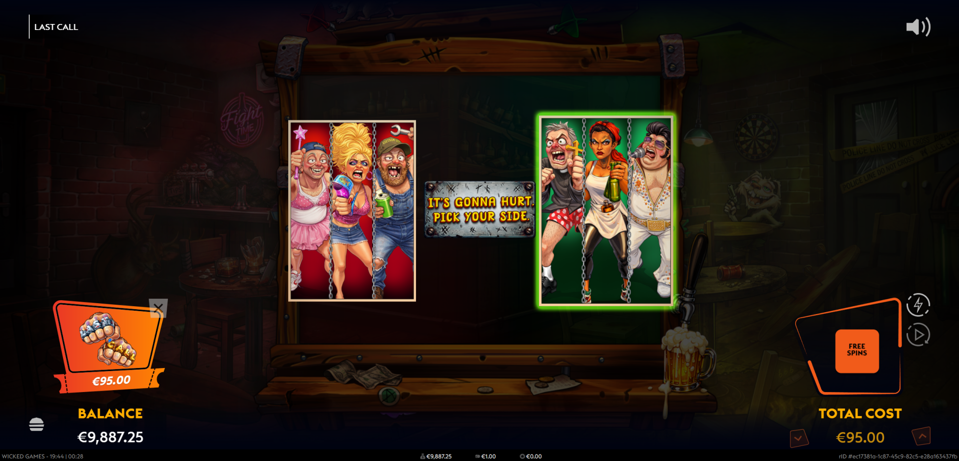 Last Call slot Pick A Fight Bonus round