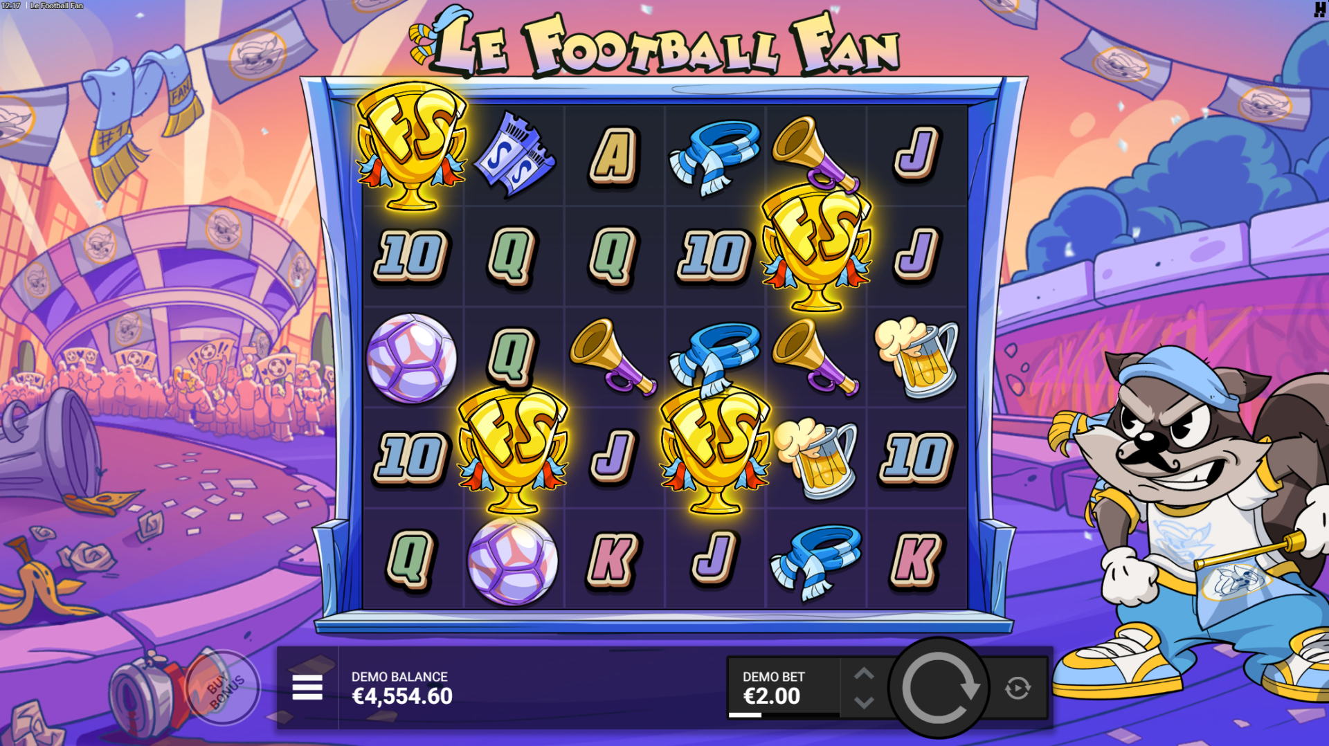 Le Football Fan All That Glitters Is Gold bonus feature active on the reels