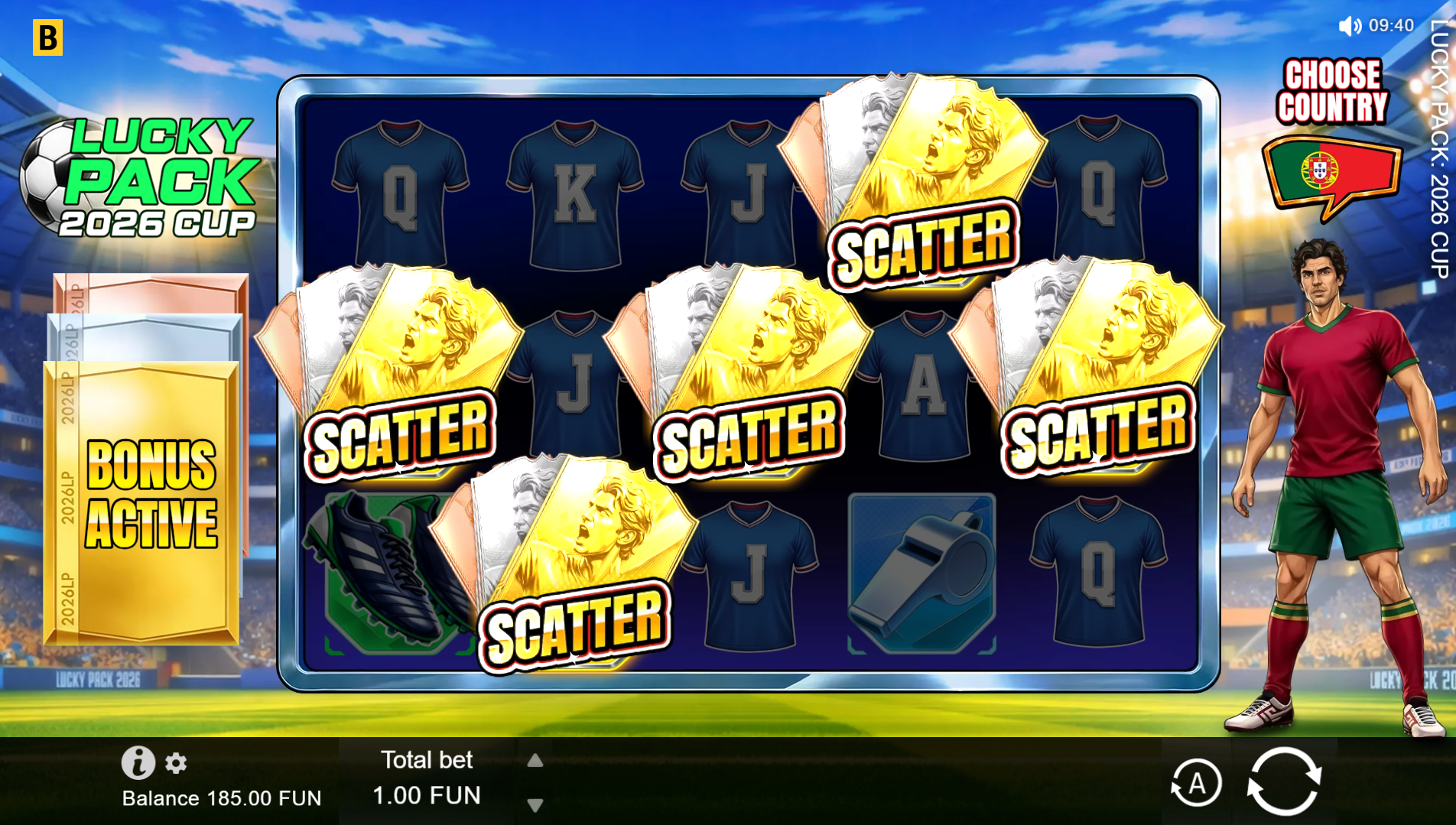 Lucky Pack 2026 World Cup bonus trigger scatters