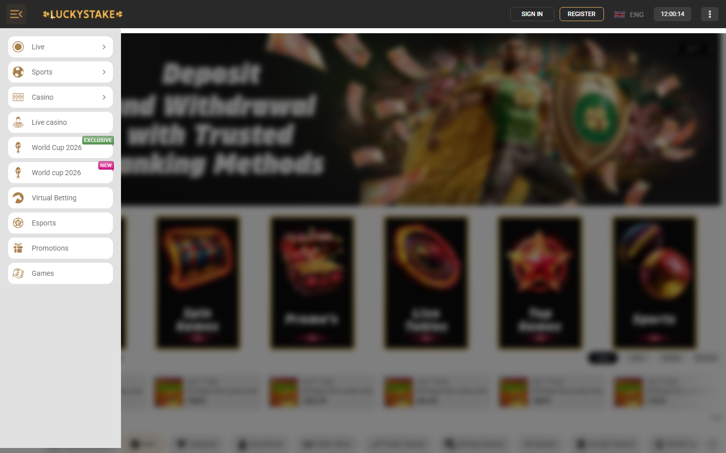 Lucky Stake Homepage