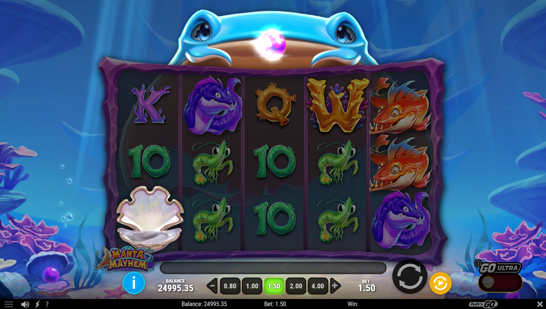 Manta Mayhem Clam Collection Feature showing Pearl symbols being collected