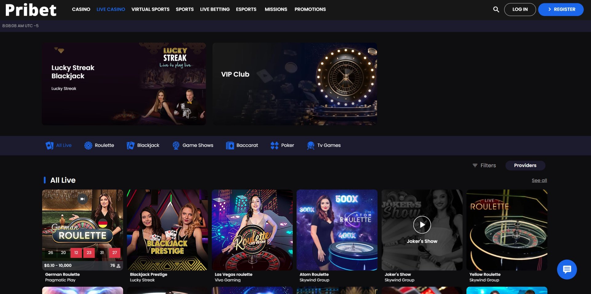 Pribet Live Casino