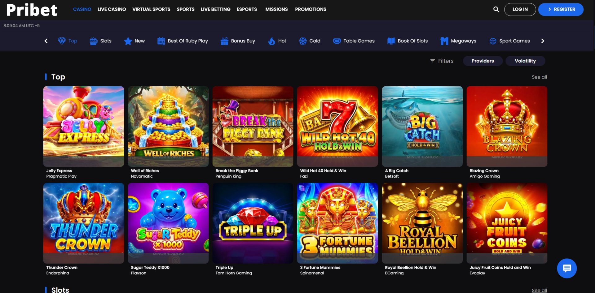 Pribet Slot Selection