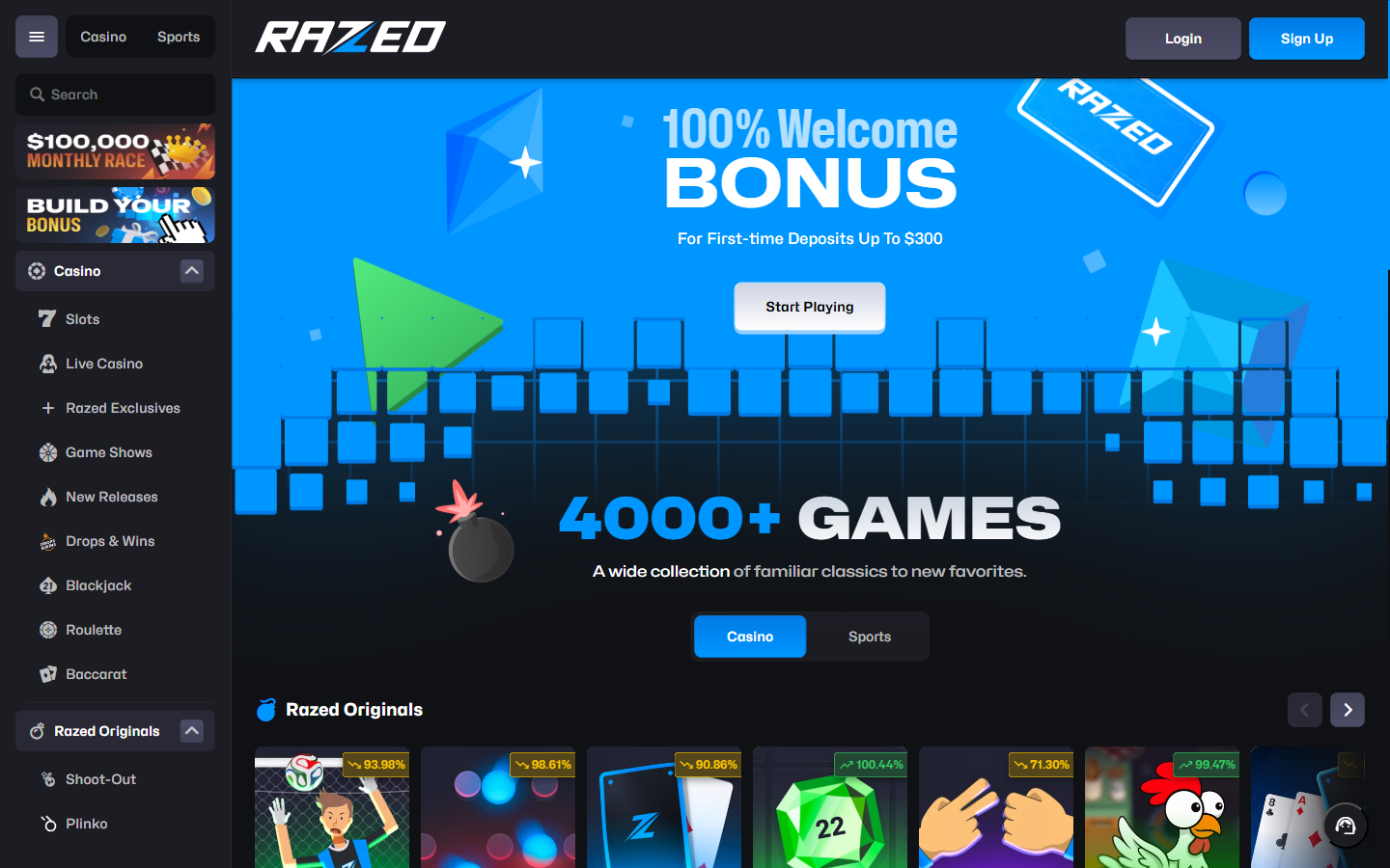 Razed Homepage