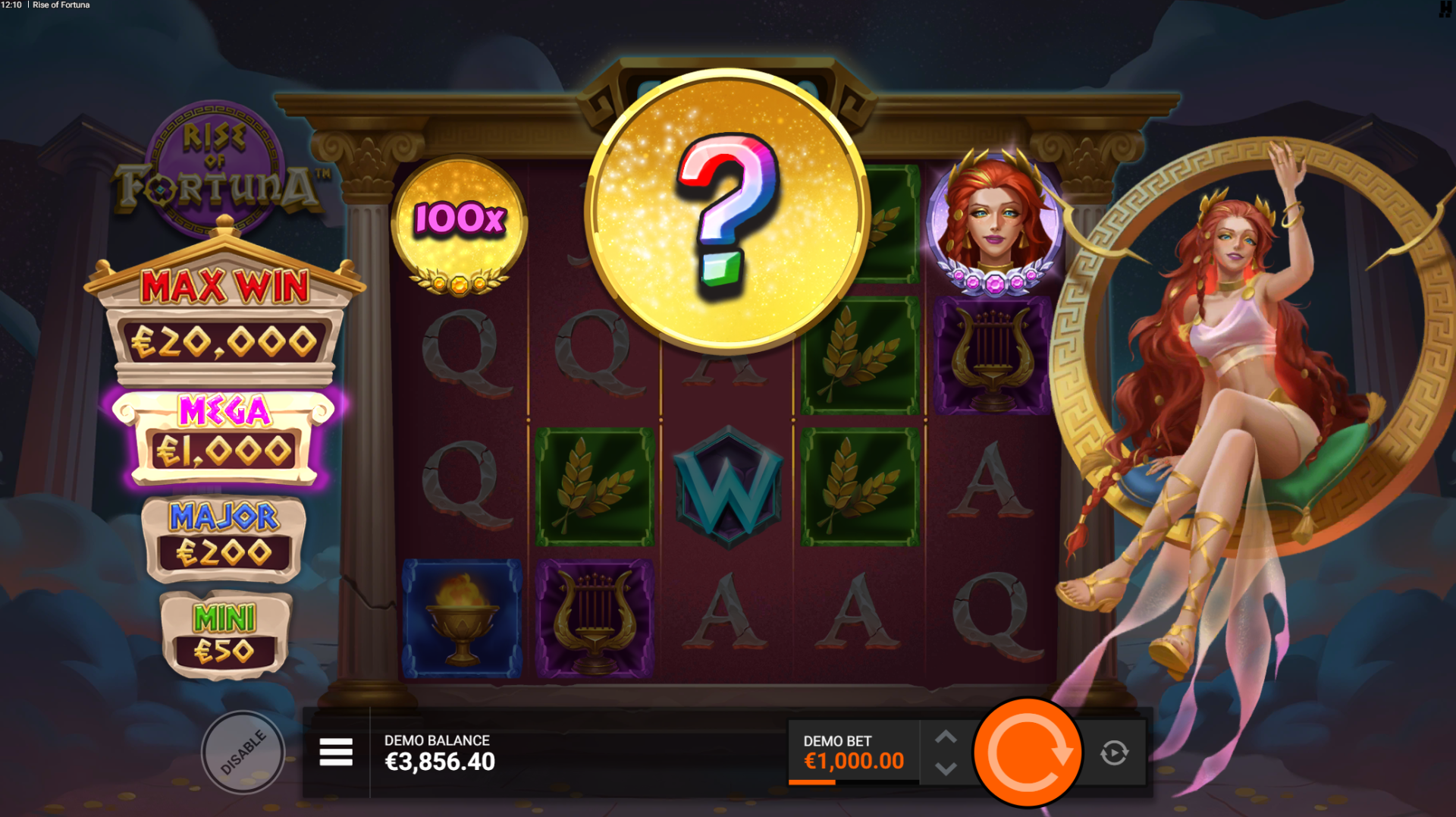 Rise of Fortuna slot Roll The Dice feature spins