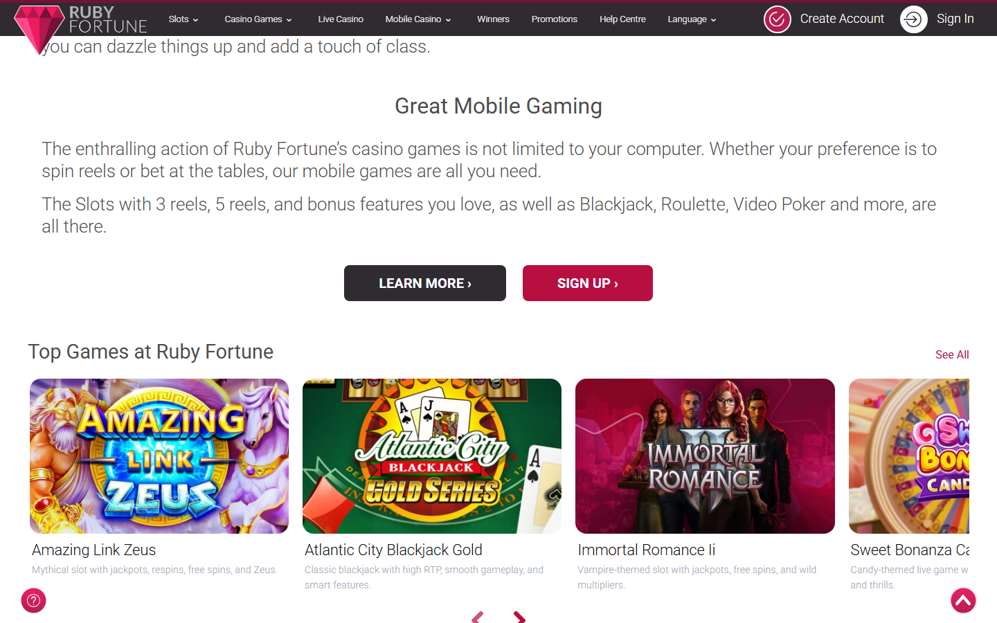 Ruby Fortune Games