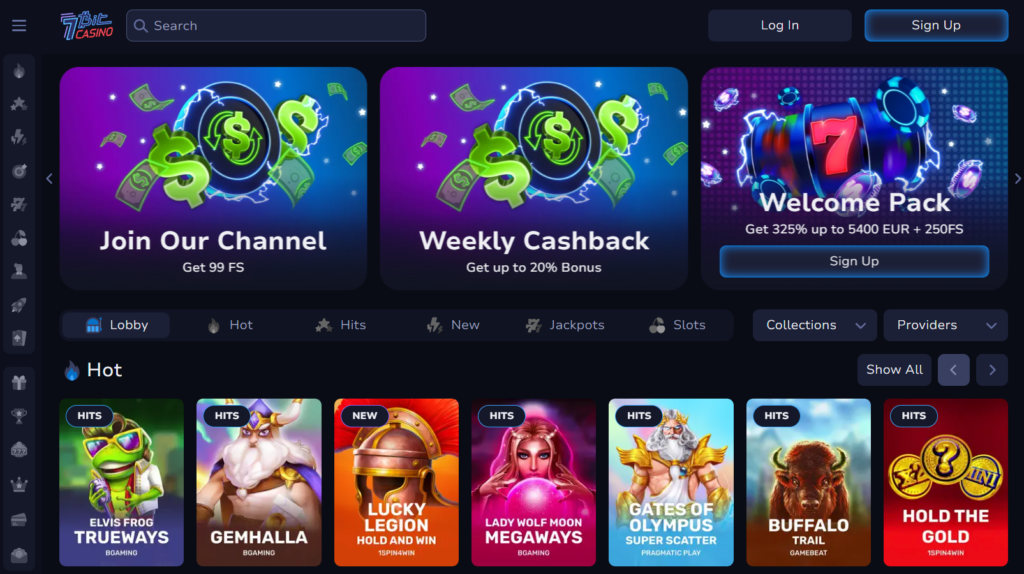 7bit homepage screenshot