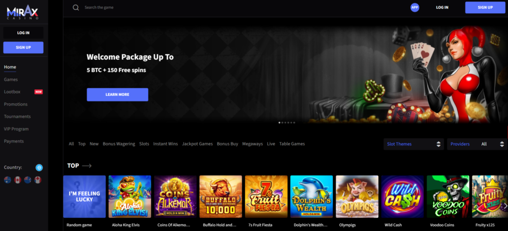 mirax casino hompage