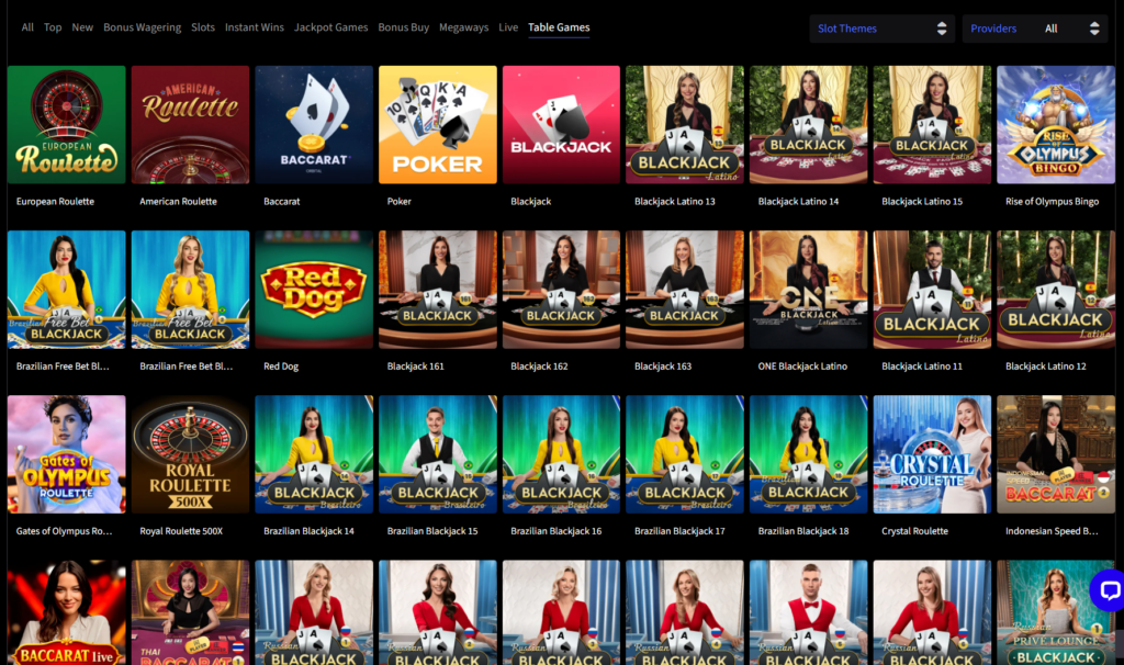 mirax live casino offering