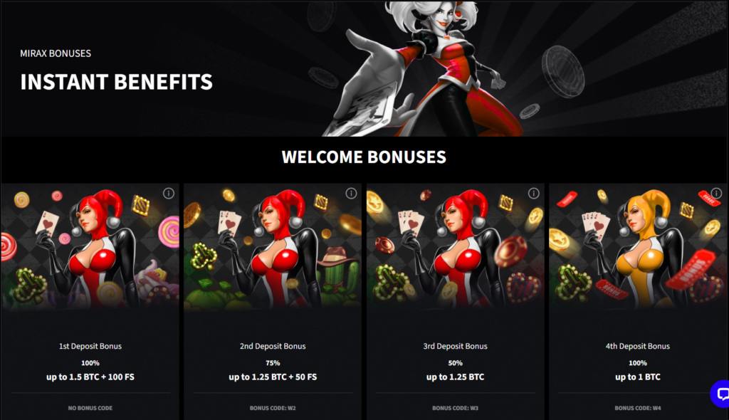 mirax casino welcome offer