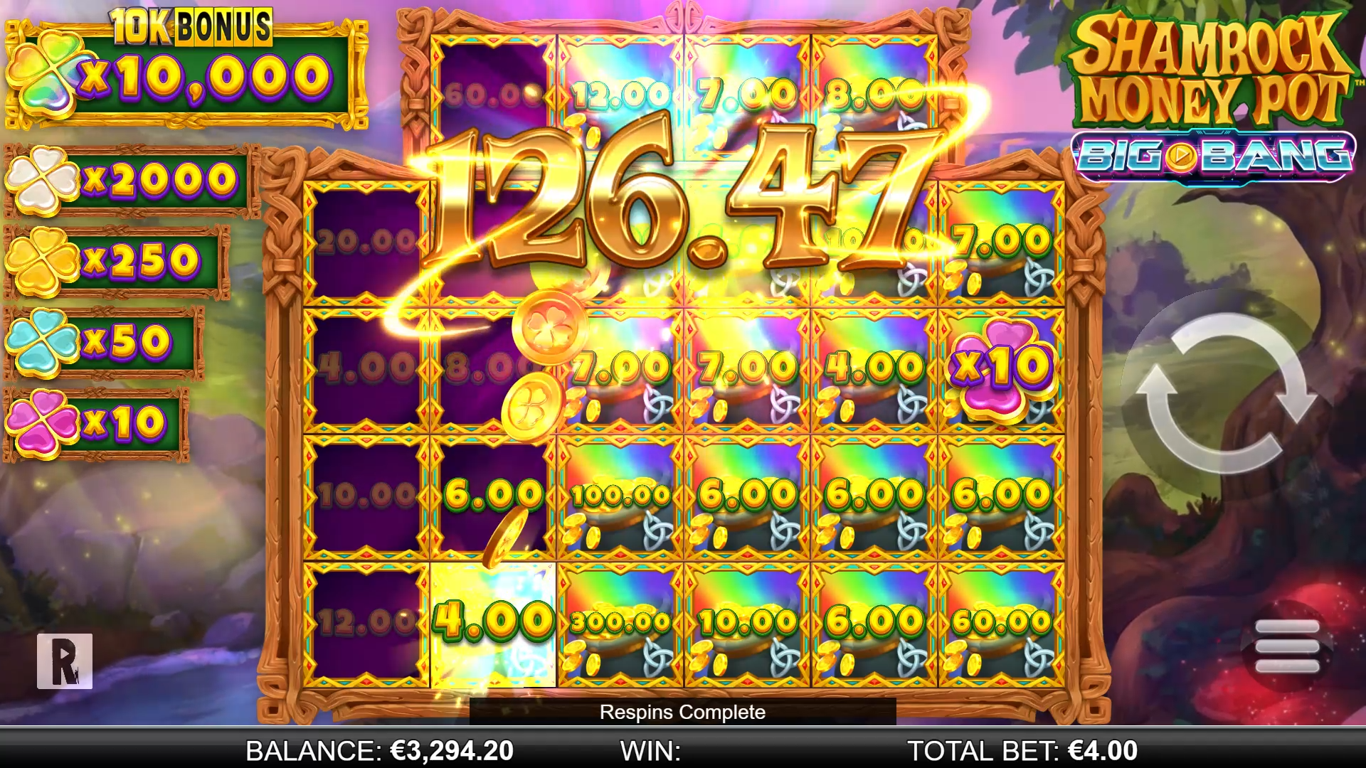 Shamrock Money Pot Big Bang gameplay screenshot