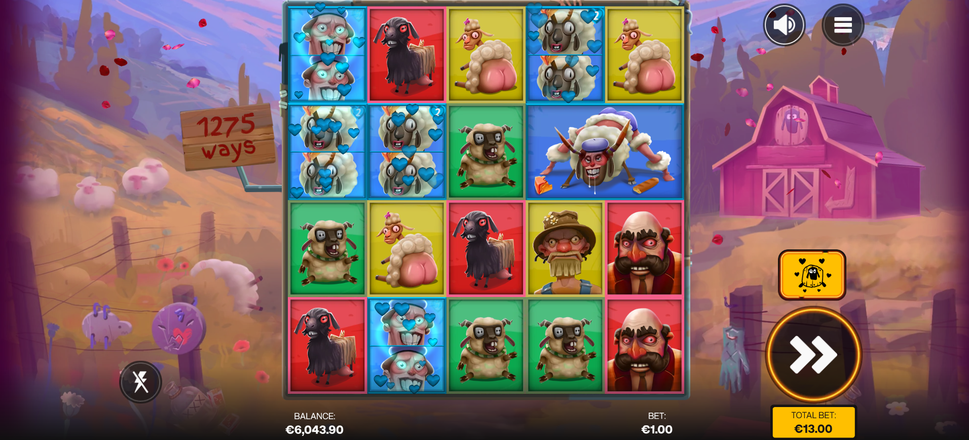 Sheeple Barn Buster random feature with low-value symbols removed
