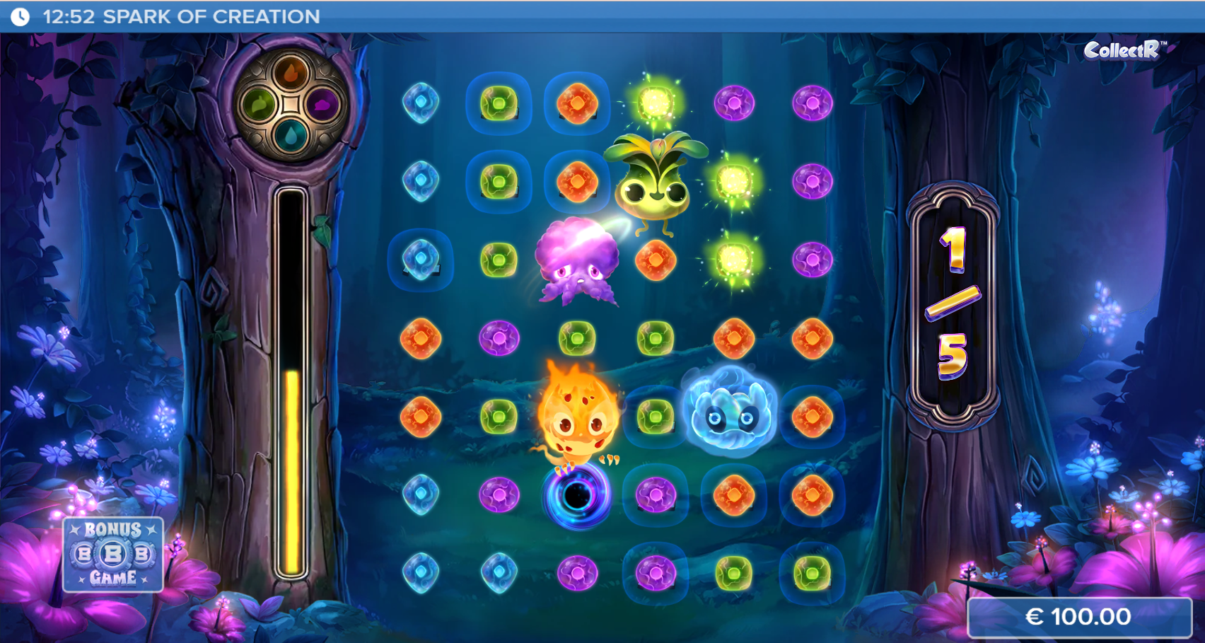 Spark of Creation bonus game triggered