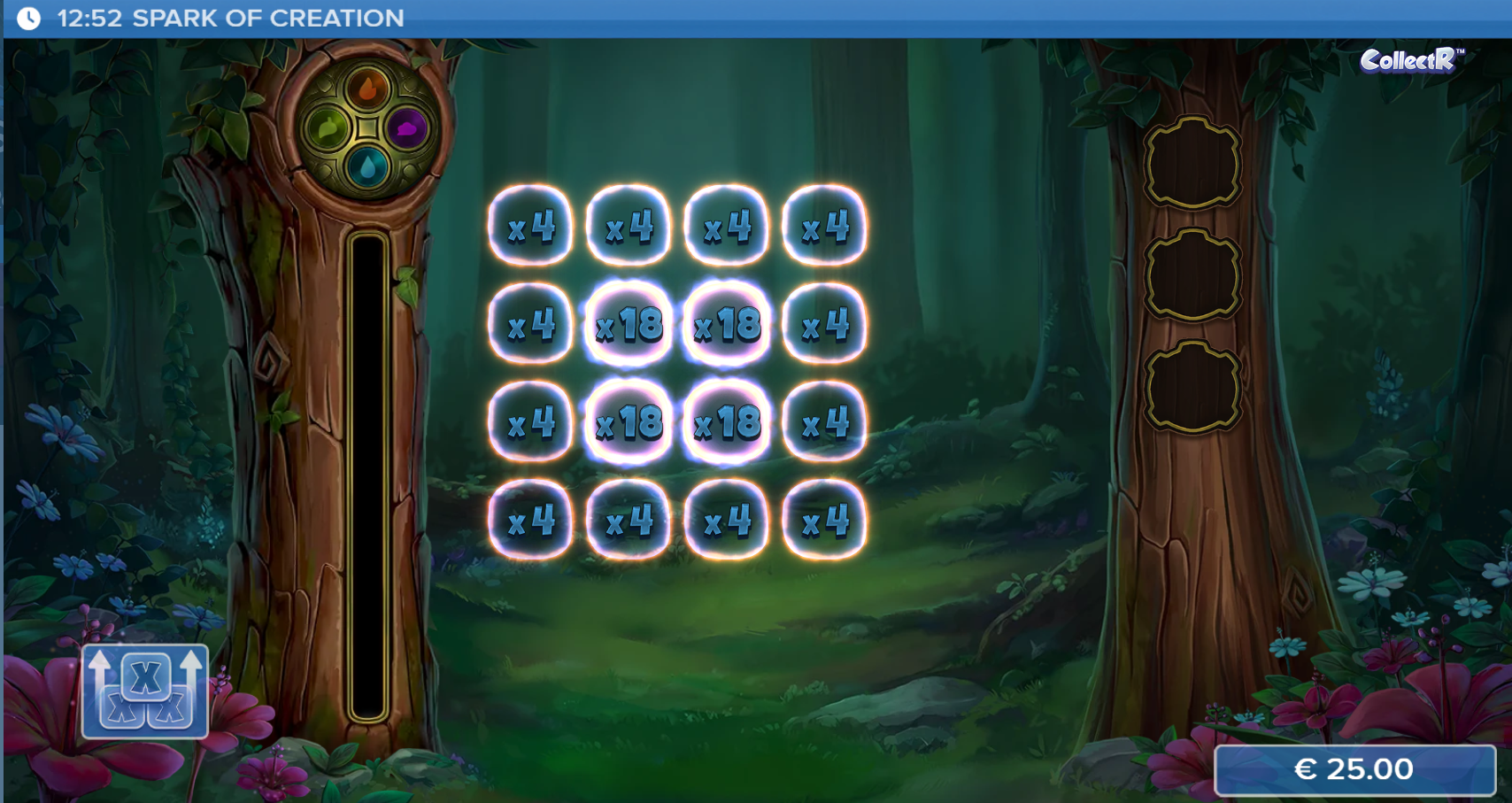 Spark of Creation enchanted forest bonus with multiplier symbols