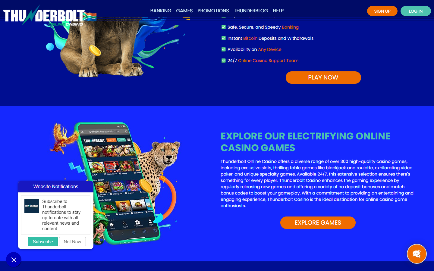 Thunderbolt Casino Games