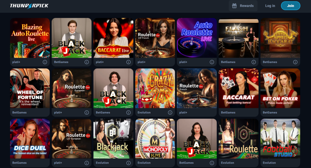 thunderpick live casino