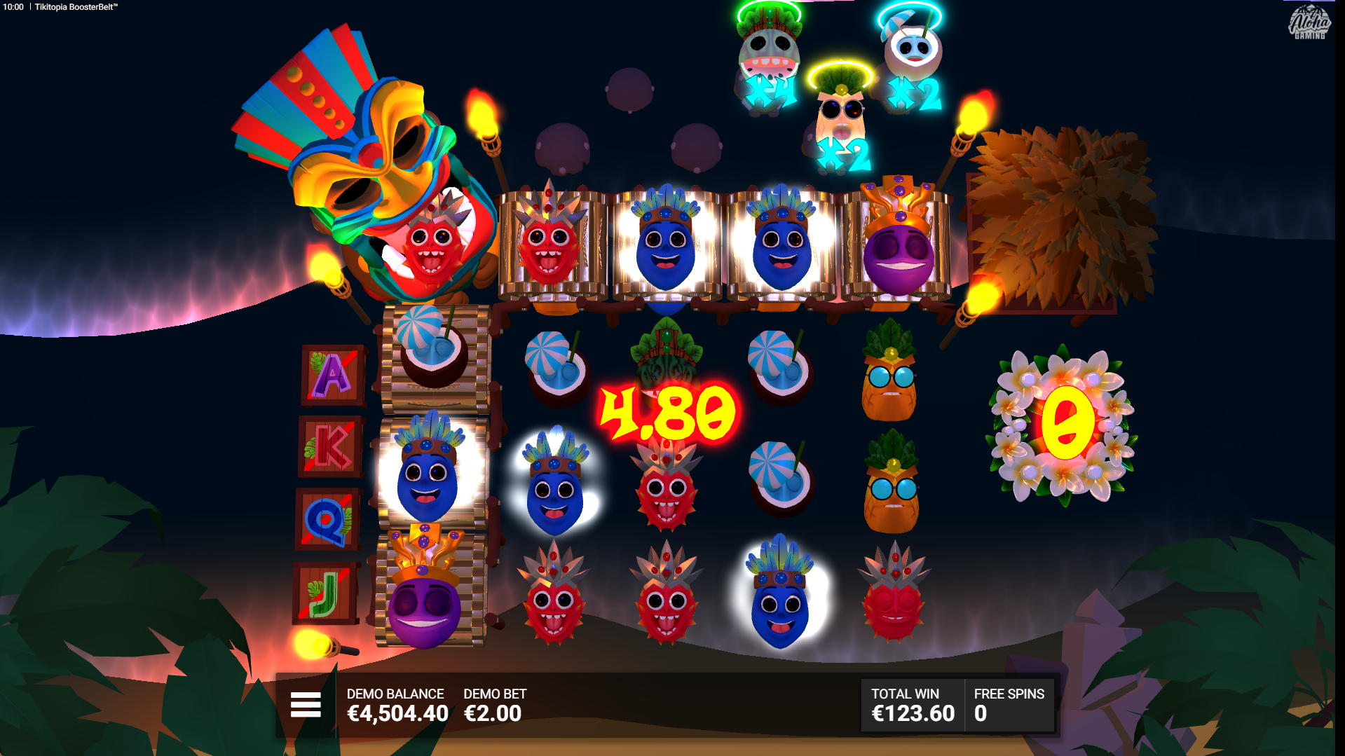 Tikitopia BoosterBelt free spins bonus round