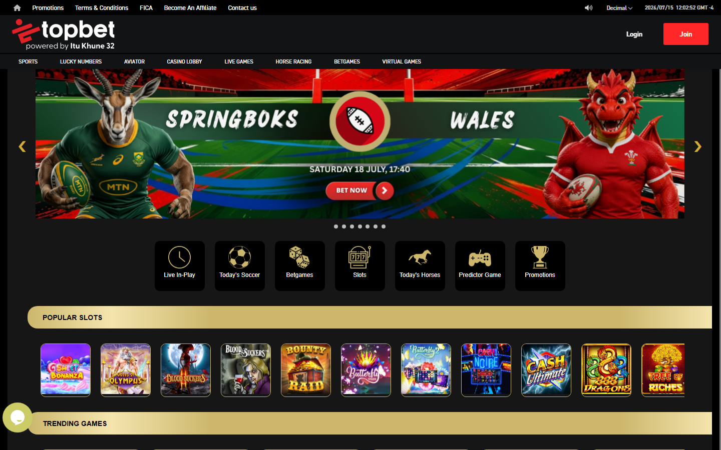 Topbet Homepage