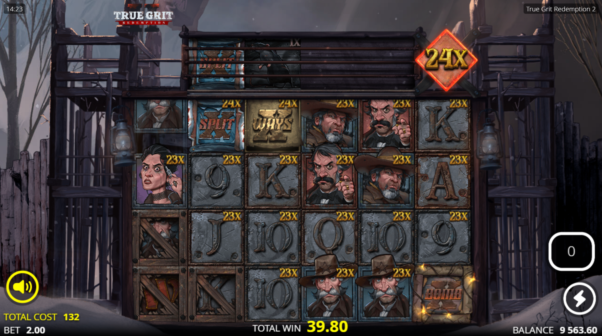 True Grit Redemption 2 xBomb, xSplit and xWays symbols