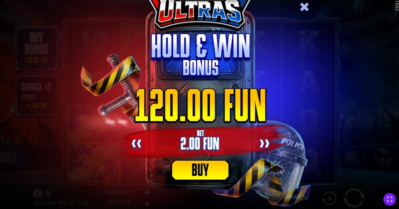 Ultras By BGaming bonus buy option interface showing 60x stake purchase