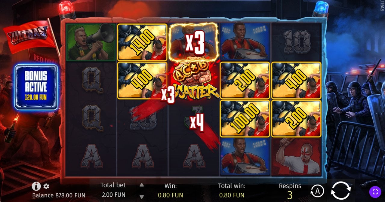 Ultras By BGaming Hold and Win Bonus game in progress