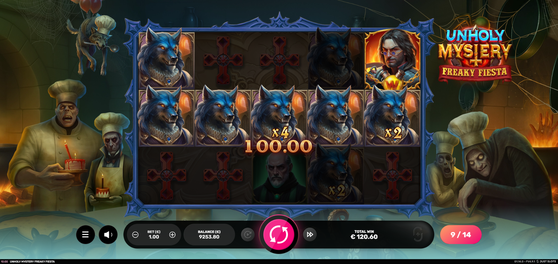 Unholy Mystery Freaky Fiesta Free Spins feature in action